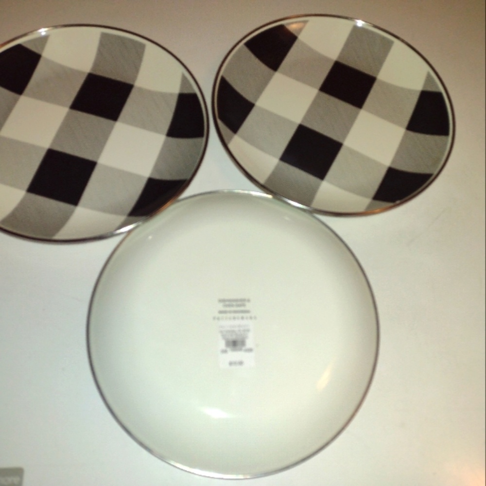 Pottery Barn Buffalo Check Plates Set of: 3 plates